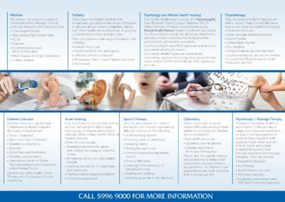 Thompson Road Allied Health Brochure page 2 example
